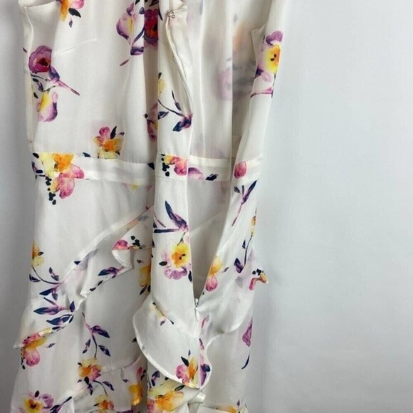 Parker Dress Womens Medium White Floral Mini Dress Tropical Lightweight - Picture 12 of 13